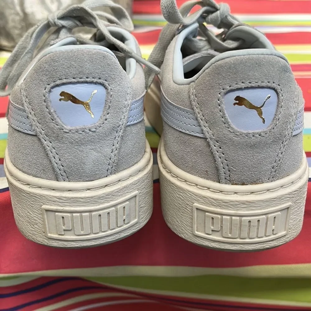 EUC WOMEN’S HALOGEN BLUE SIZE 11/EURO 42.5 PUMA SUEDE PLATFORM SHOES